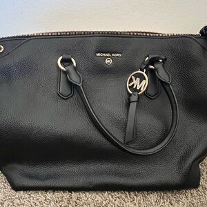 Michael Kors Black Pebbled Leather Satchel